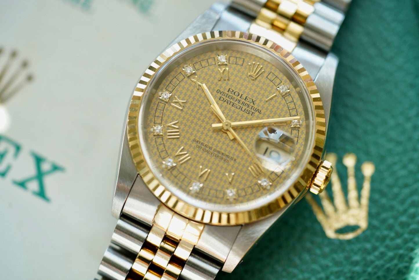 (16233) 1989 Rolex Datejust 36mm Diamond Dial ‘Houndstooth’