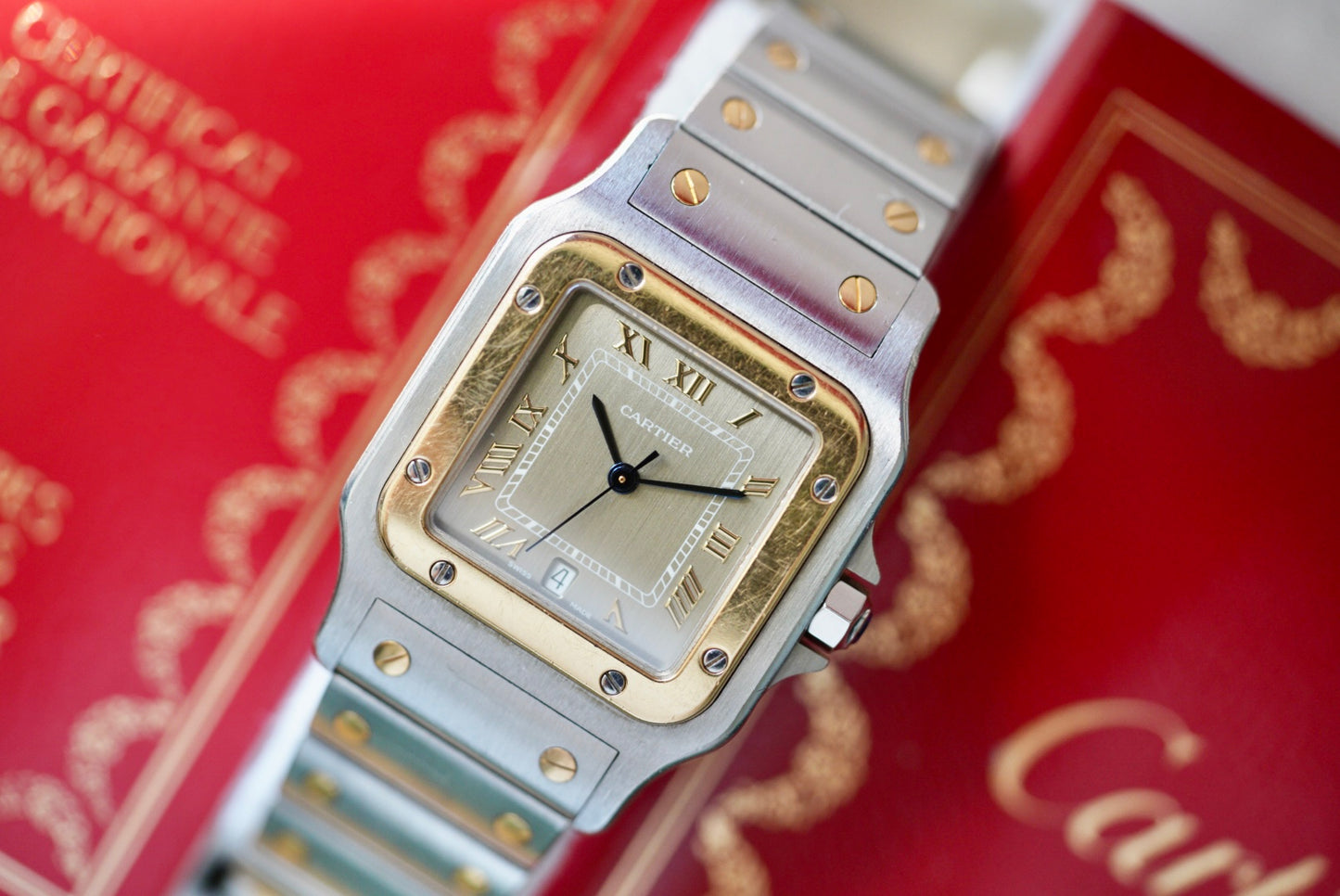 (187901) 1996 Cartier Santos Galbée Bronze Roman