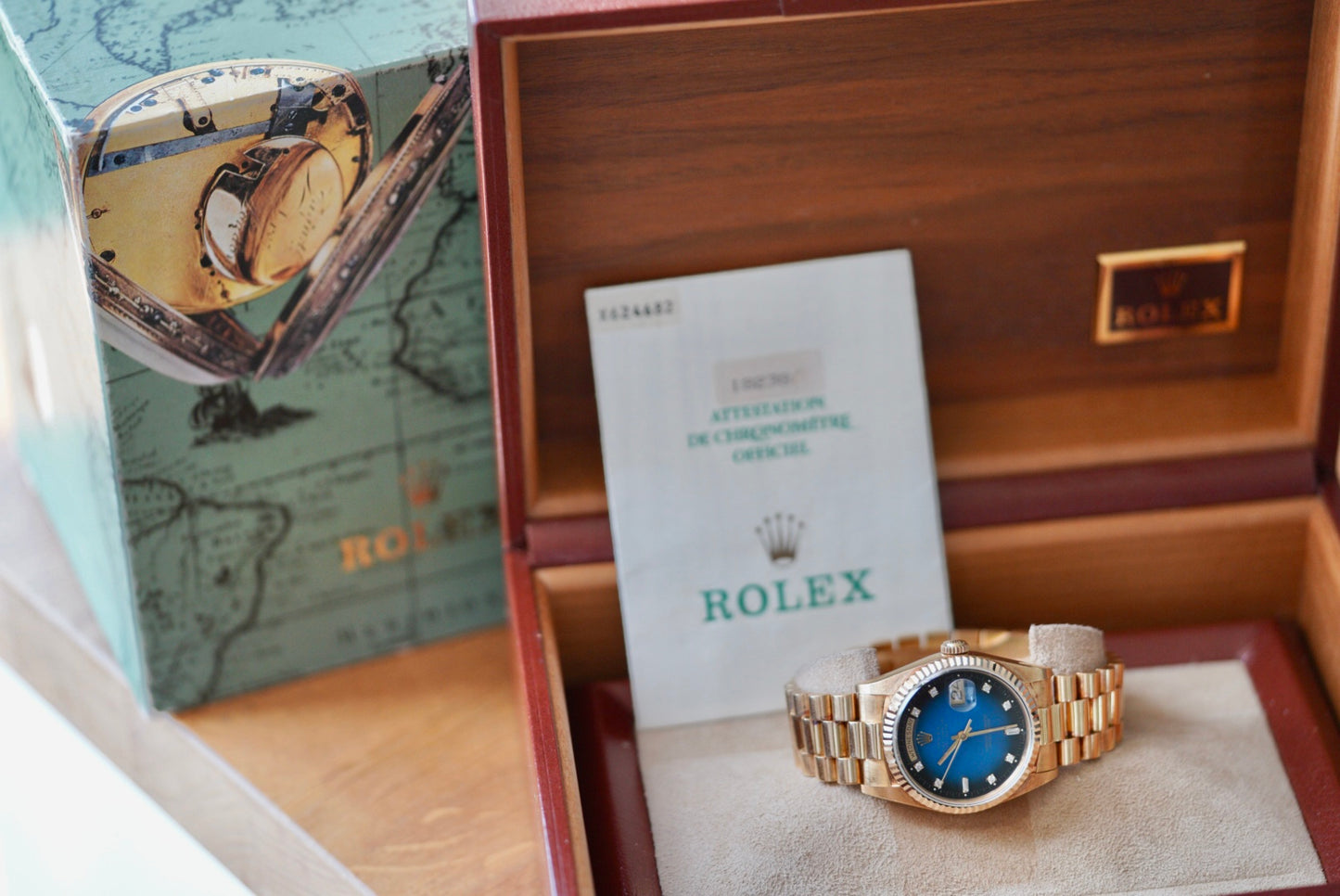 (18238) 1991 Rolex Day-Date “Blue Vignette”
