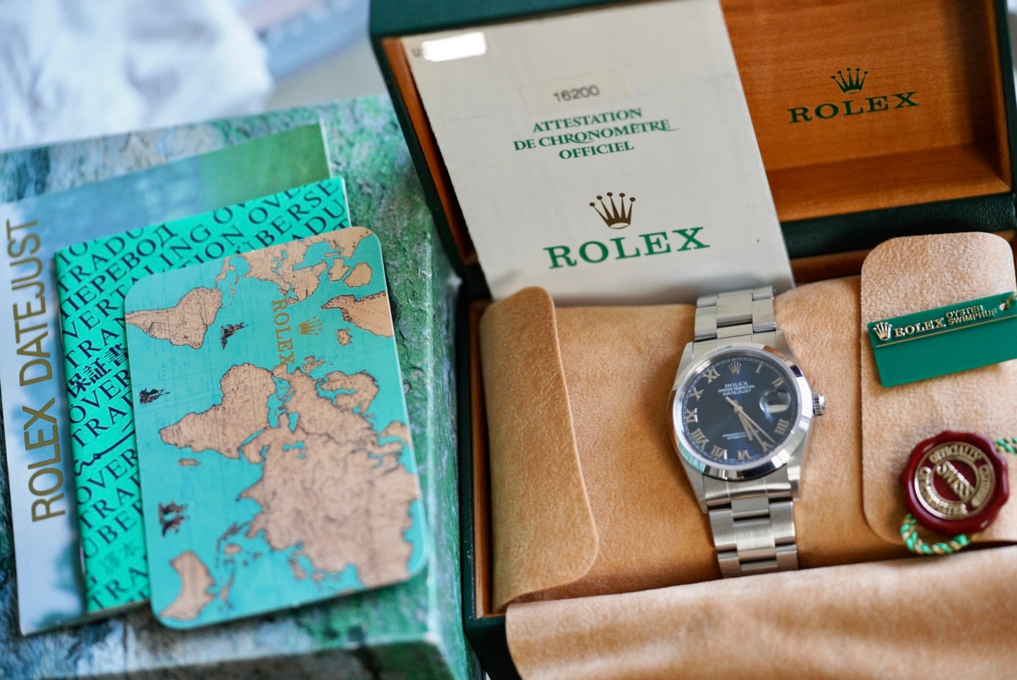 (16200) 1998 Rolex Datejust 36mm Blue Roman Dial