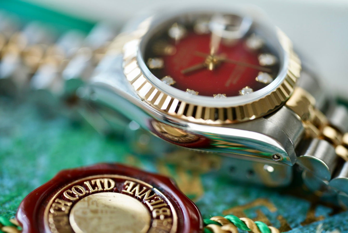 (69173) 1991 Rolex Datejust 26mm Factory “Red Vignette” Diamond Dial
