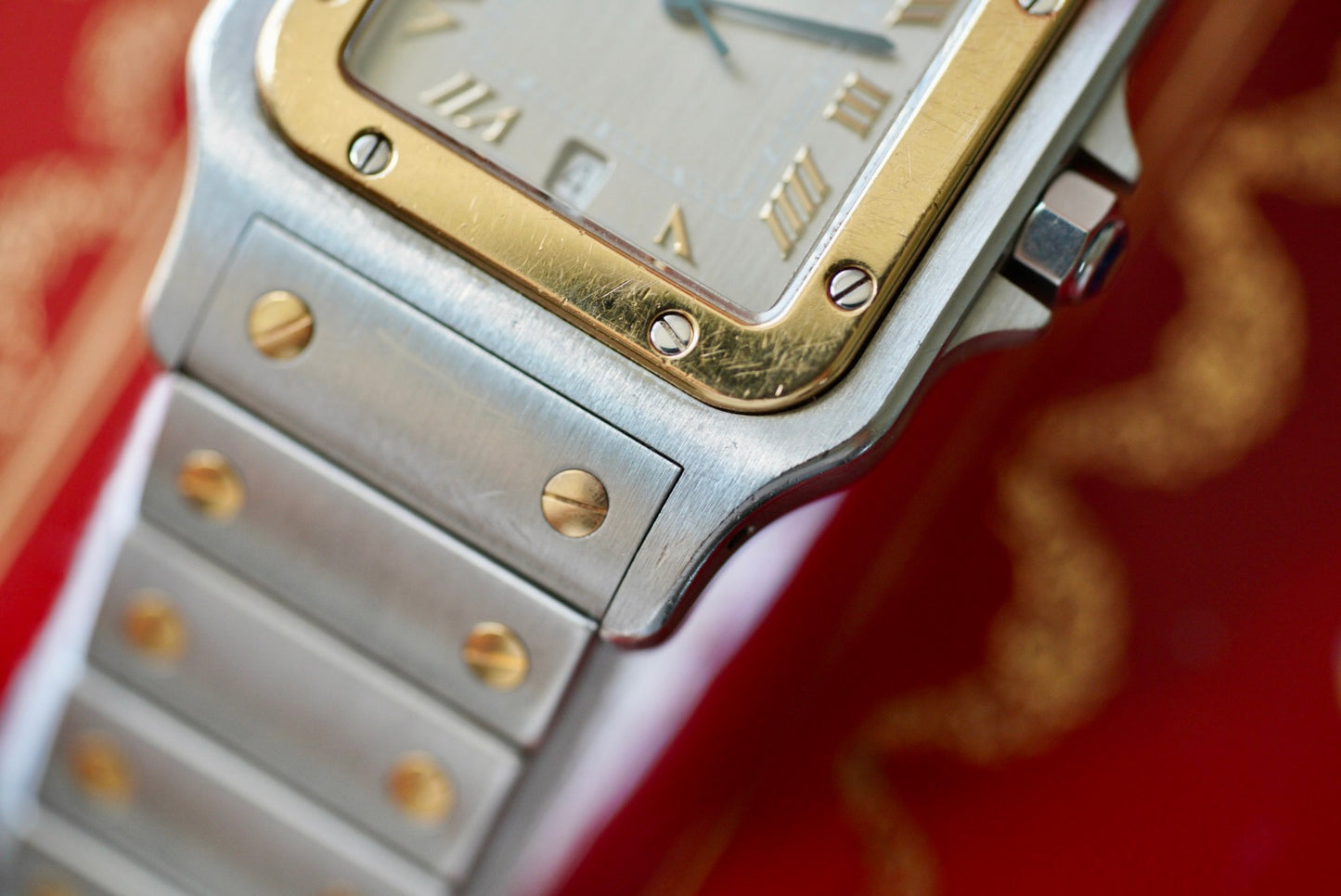 (187901) 1996 Cartier Santos Galbée Bronze Roman