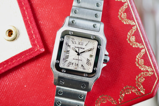 (2319) Cartier Santos Galbée 29x41mm Guilloché Dial Automatic