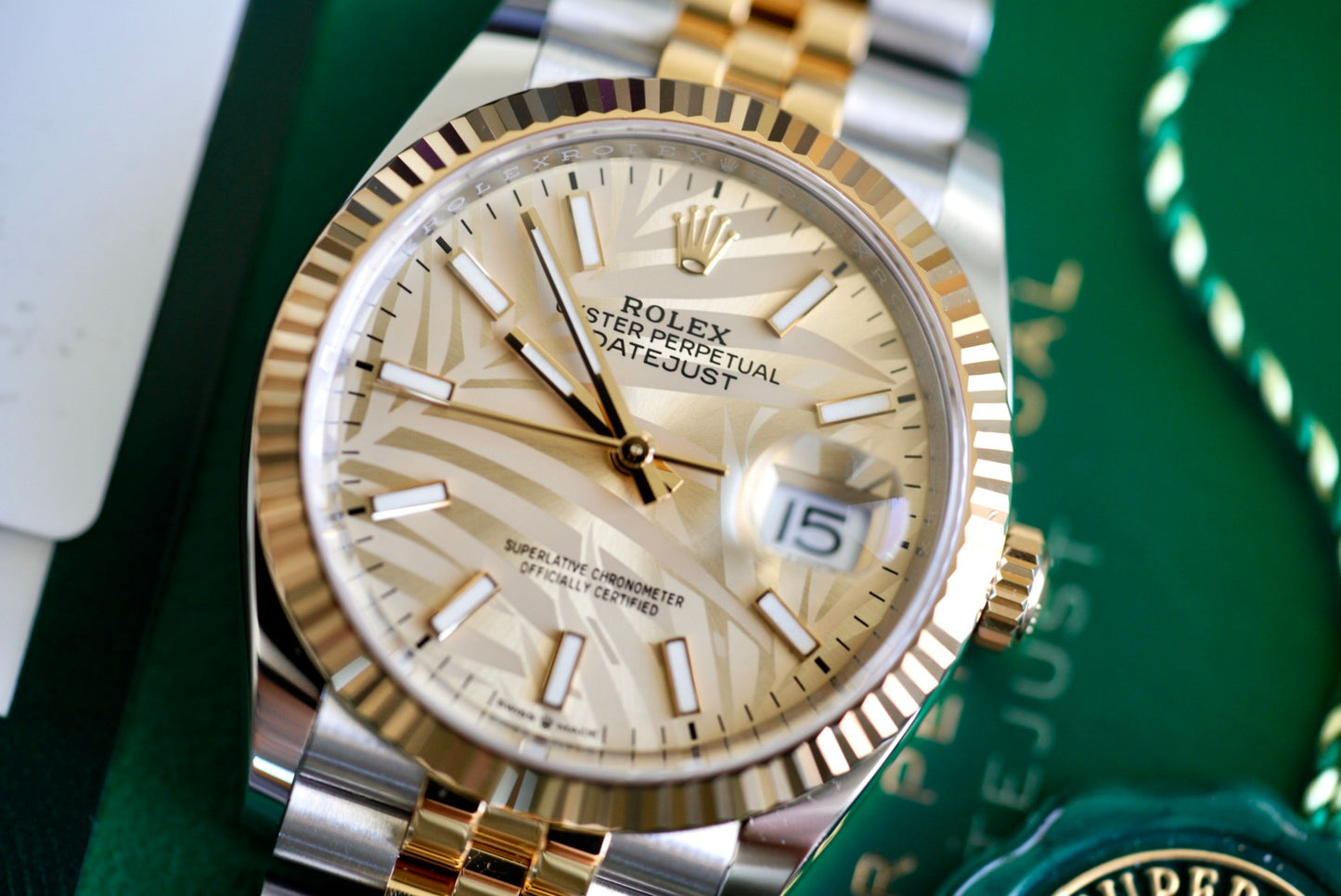 (126223) 2021 Rolex Datejust 36mm ‘Palm’ Dial