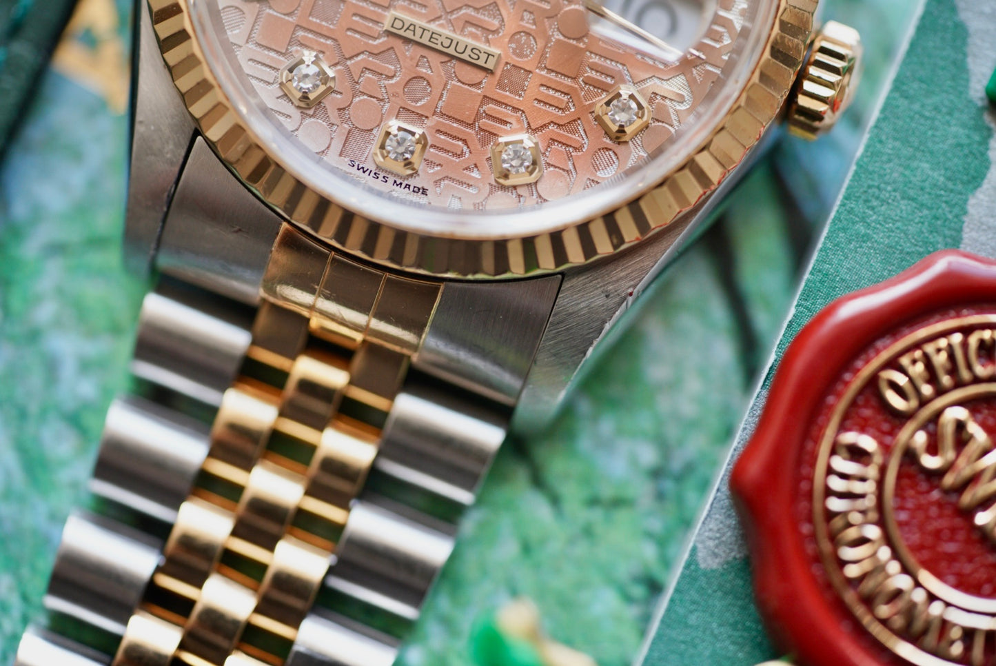 (16233) 1993 Rolex Datejust 36mm Tropical Silver Anniversary Diamond Dial