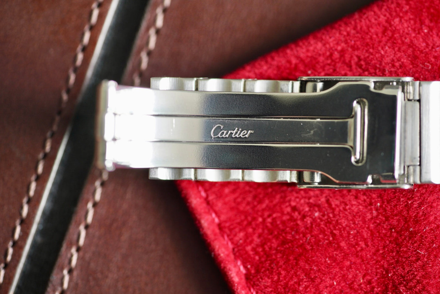 (2961) Cartier Santos Carrée White Spider Dial Large 29mm