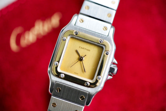 (0902) Cartier Santos Carrée 24mm ‘Golden Ghost’ Dial
