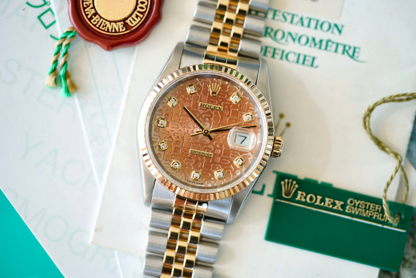 (16233) 1994 Rolex Datejust 36mm Silver Anniversary Diamond Dial