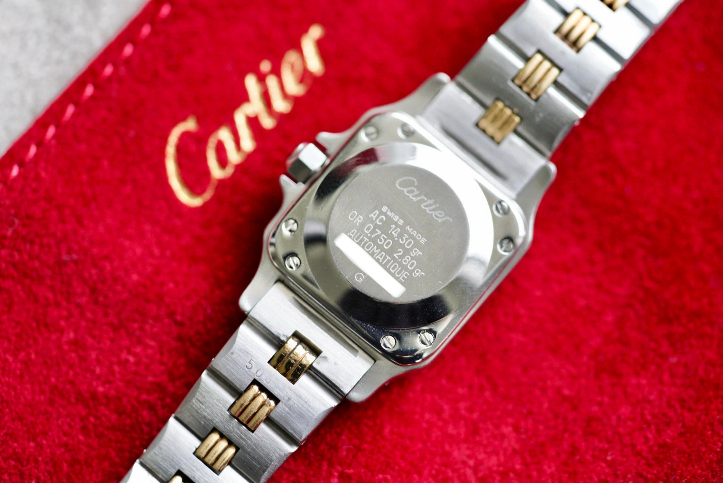 (0902) Cartier Santos Carrée 24mm Ghost Dial Godron