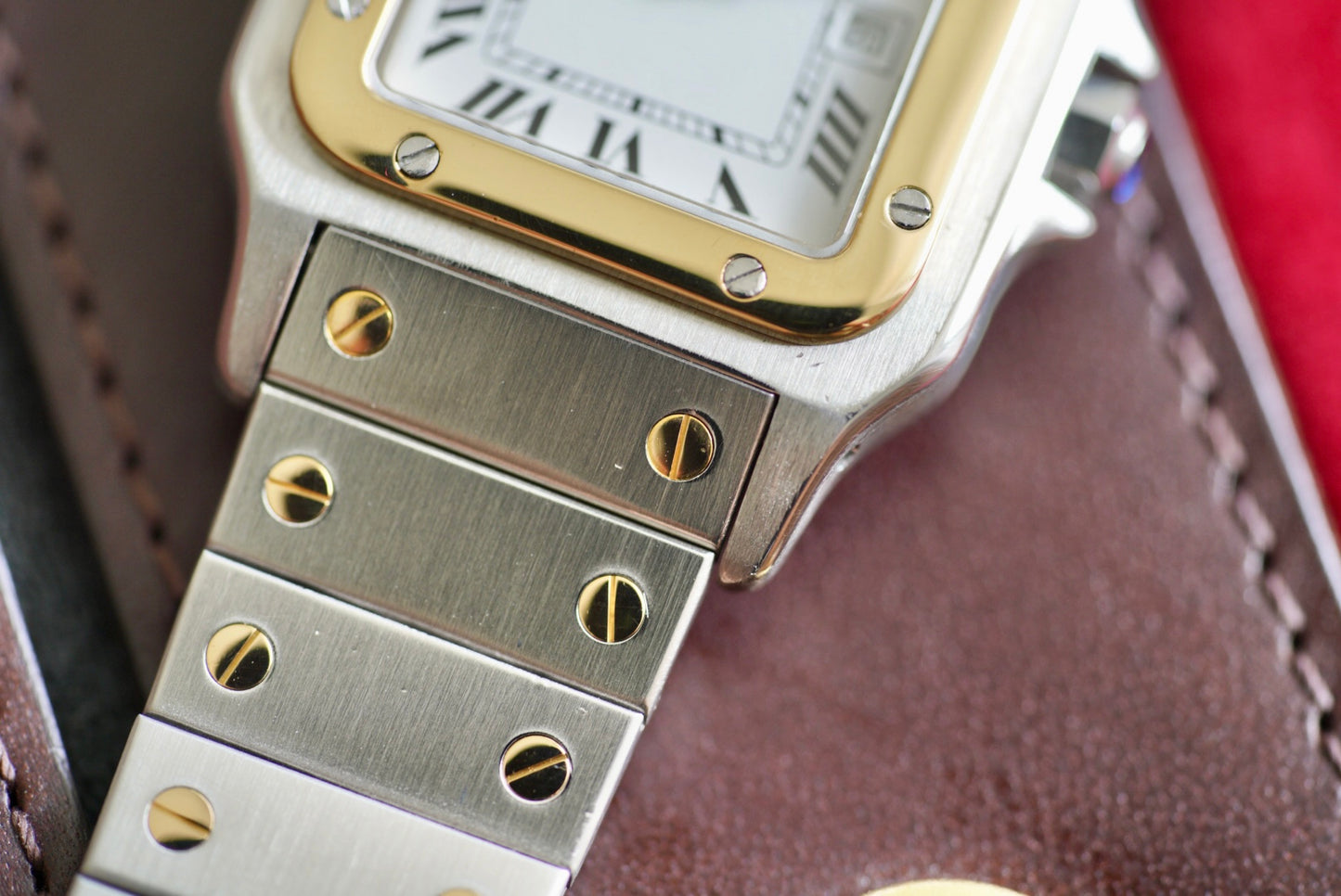 (2961) Cartier Santos Carrée White Spider Dial Large 29mm