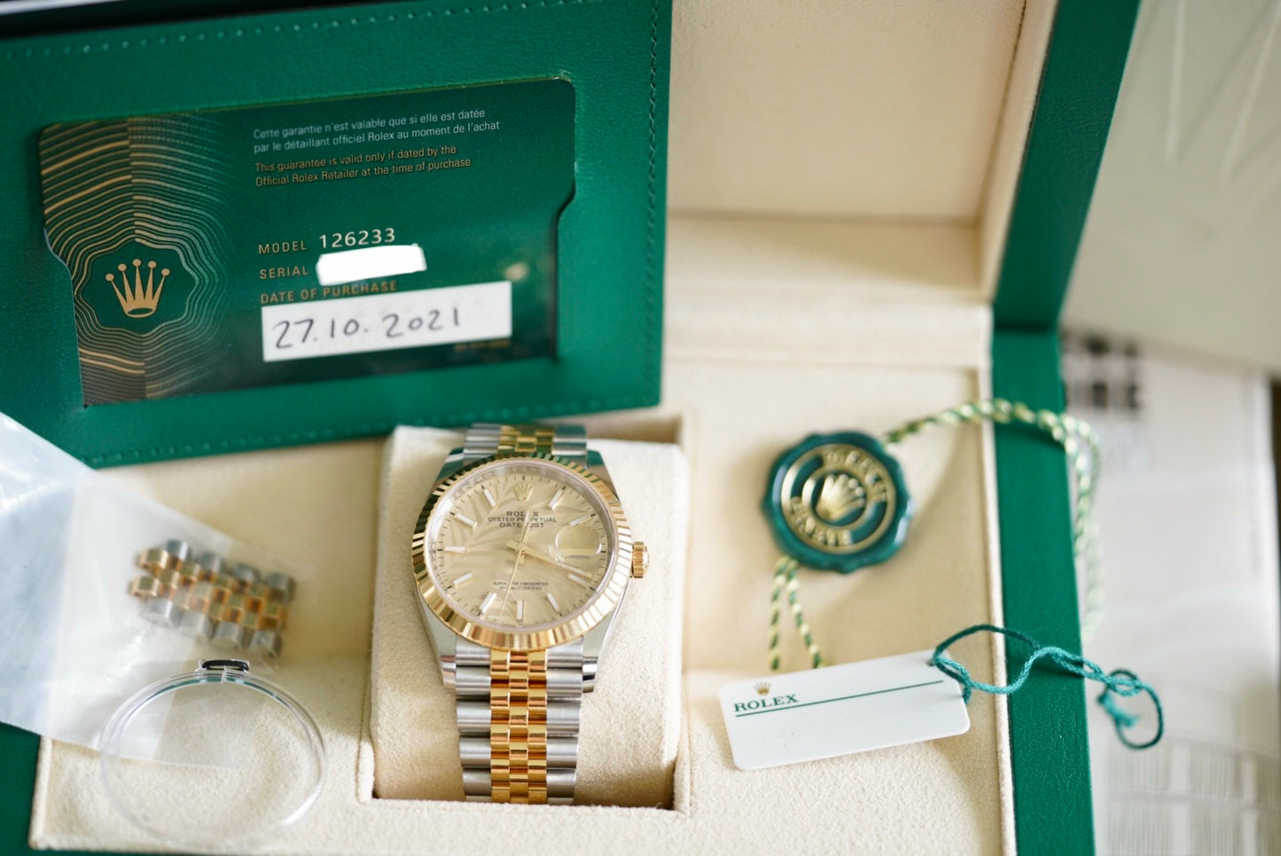 (126223) 2021 Rolex Datejust 36mm ‘Palm’ Dial