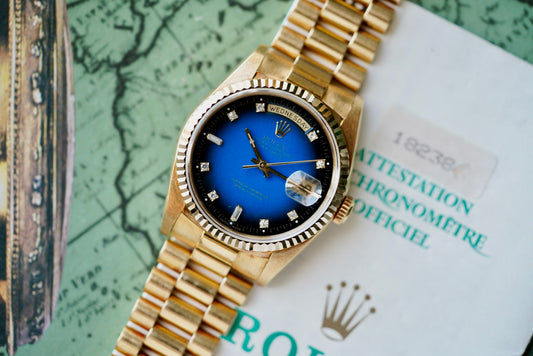 (18238) 1991 Rolex Day-Date “Blue Vignette”