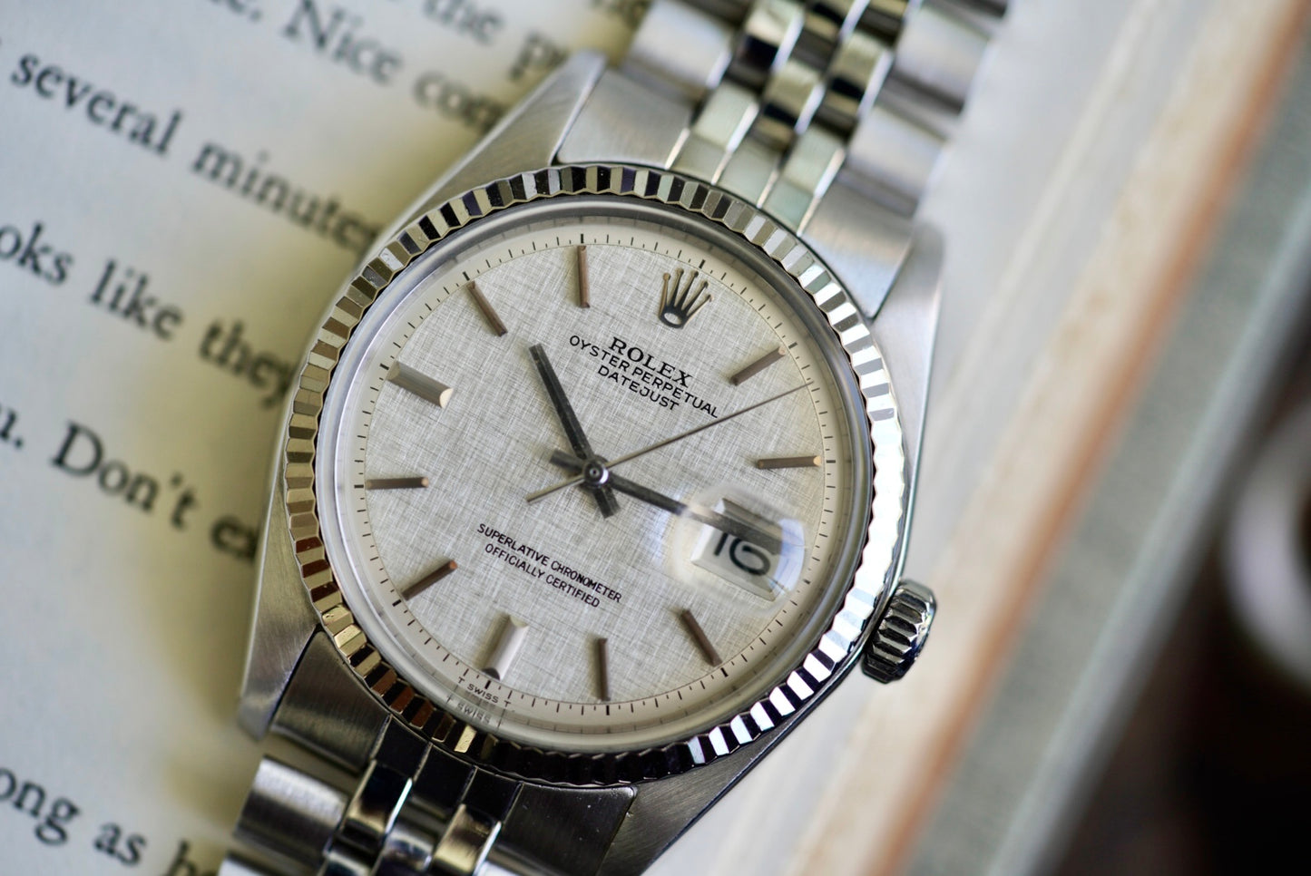 (1601) 1972 Rolex Datejust 36mm ‘Linen’ Dial