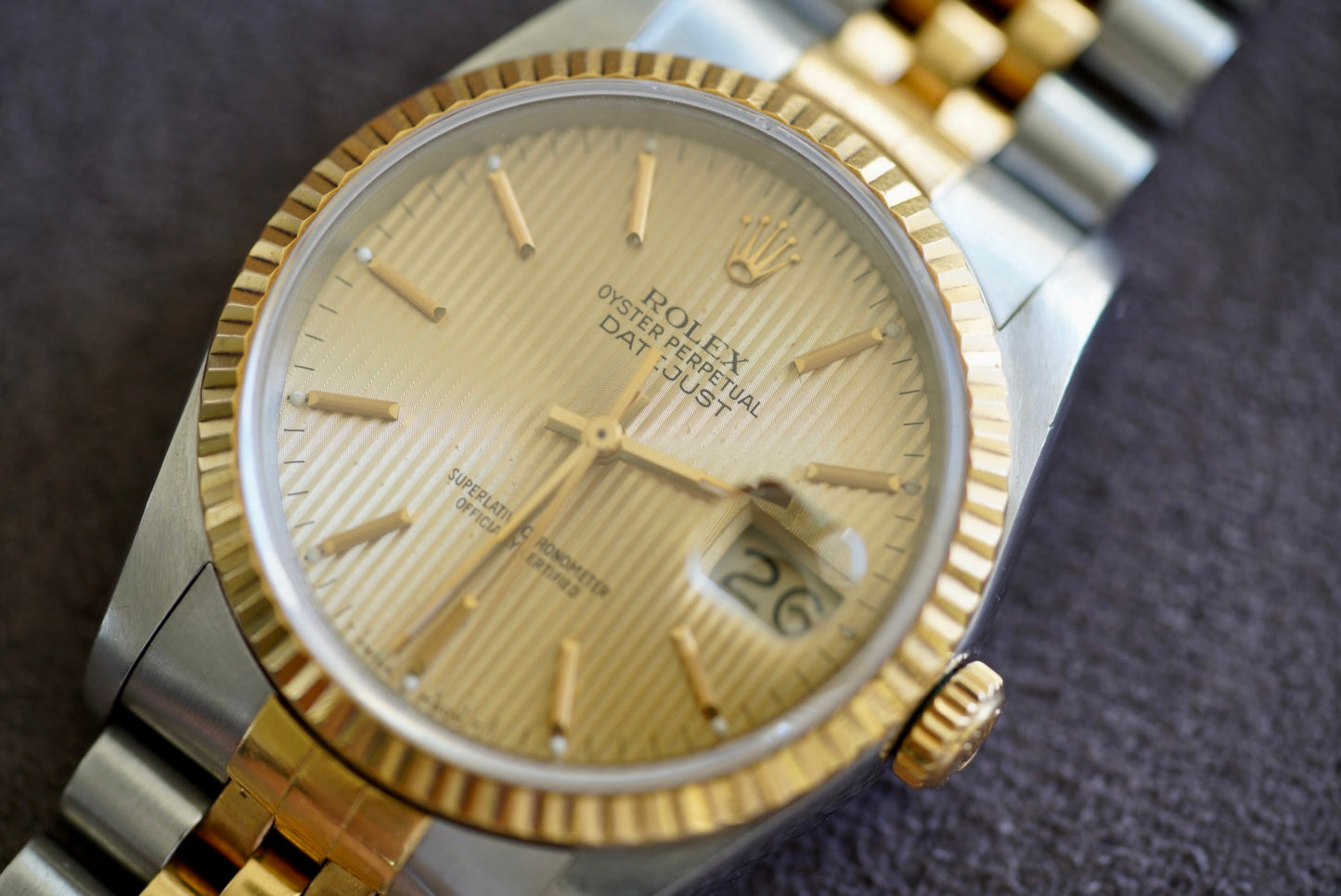 (16233) 1989 Rolex Datejust 36mm “American Psycho” Tapestry Dial