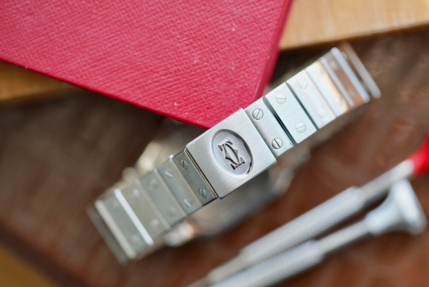 (987901) Cartier Santos Galbée Quartz White/Ivory