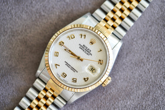 (16233) 1990 Rolex Datejust 36mm Ivory Anniversary Arabic Dial