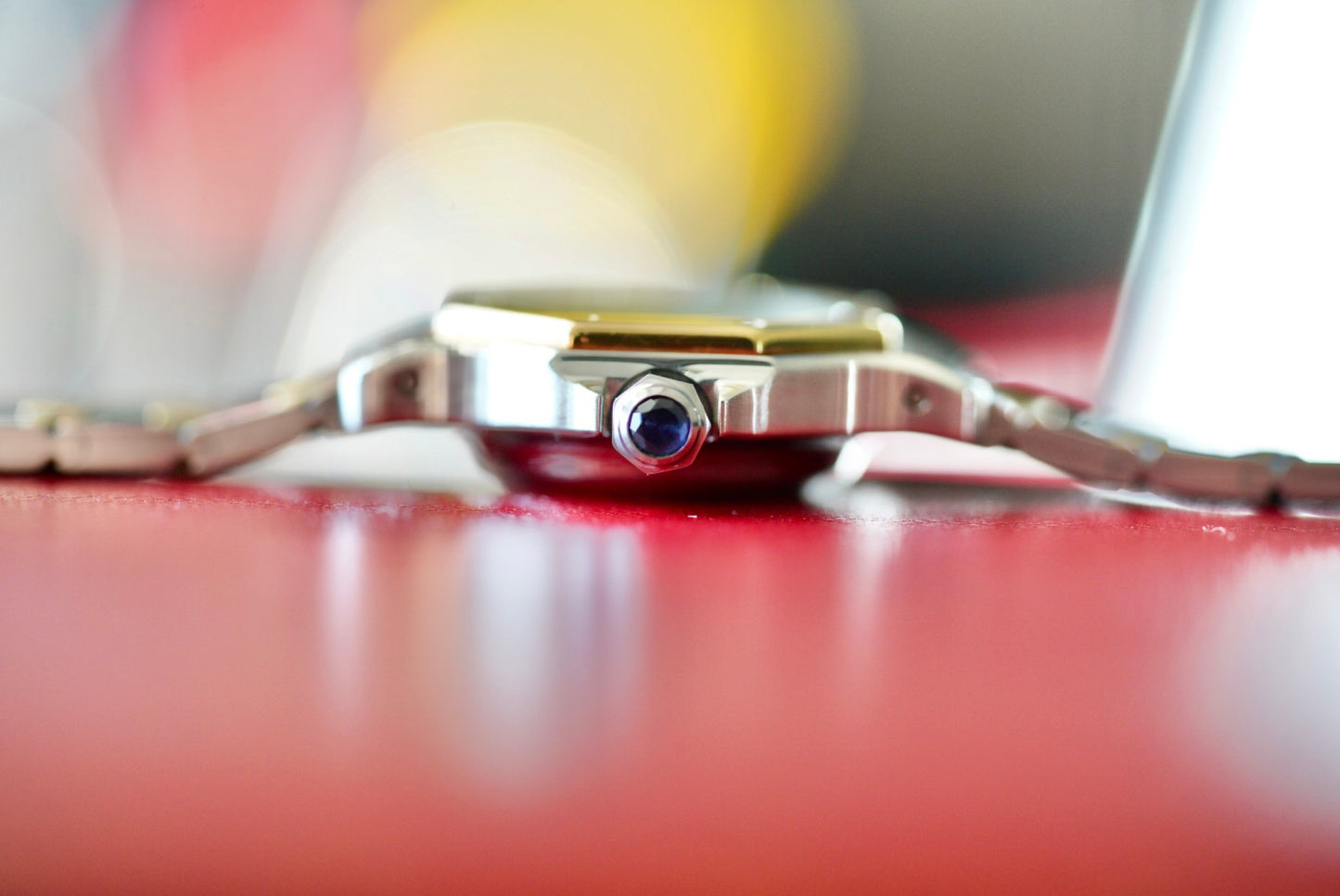 (0907) 1980s Cartier Santos Octagon Godron 24mm Automatic