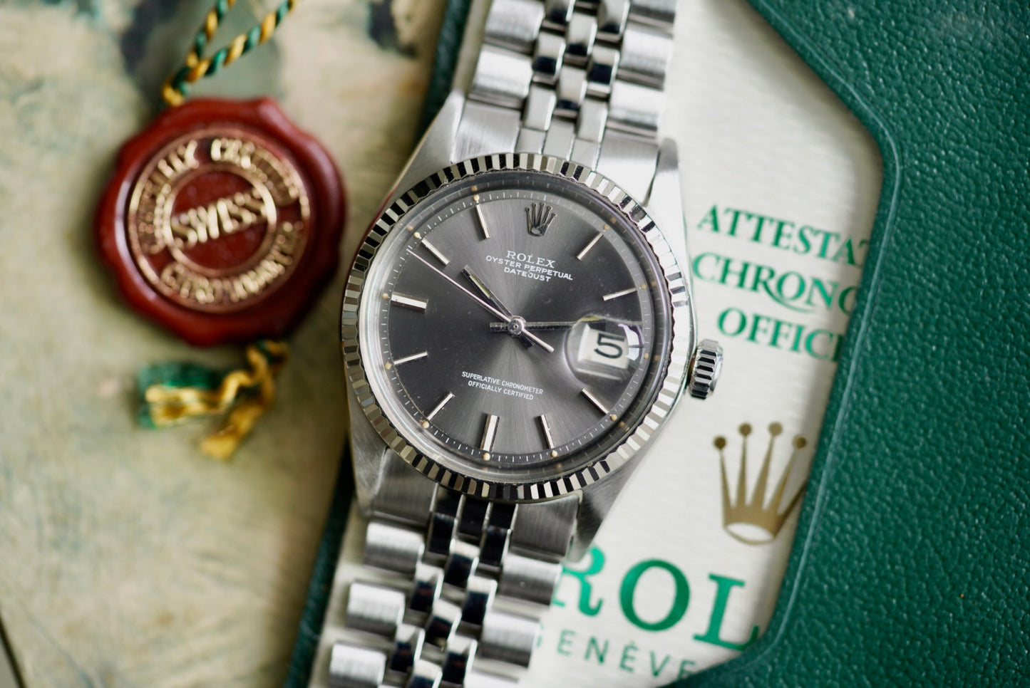 (1601) 1970 Rolex Datejust 36mm Grey Dial