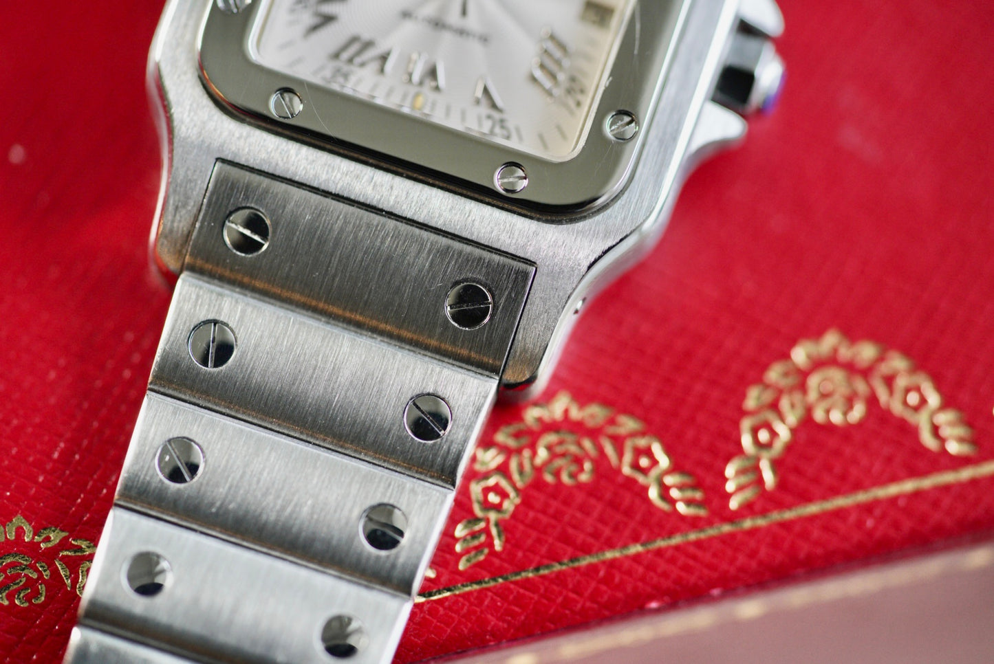 (2319) Cartier Santos Galbée 29x41mm Guilloché Dial Automatic