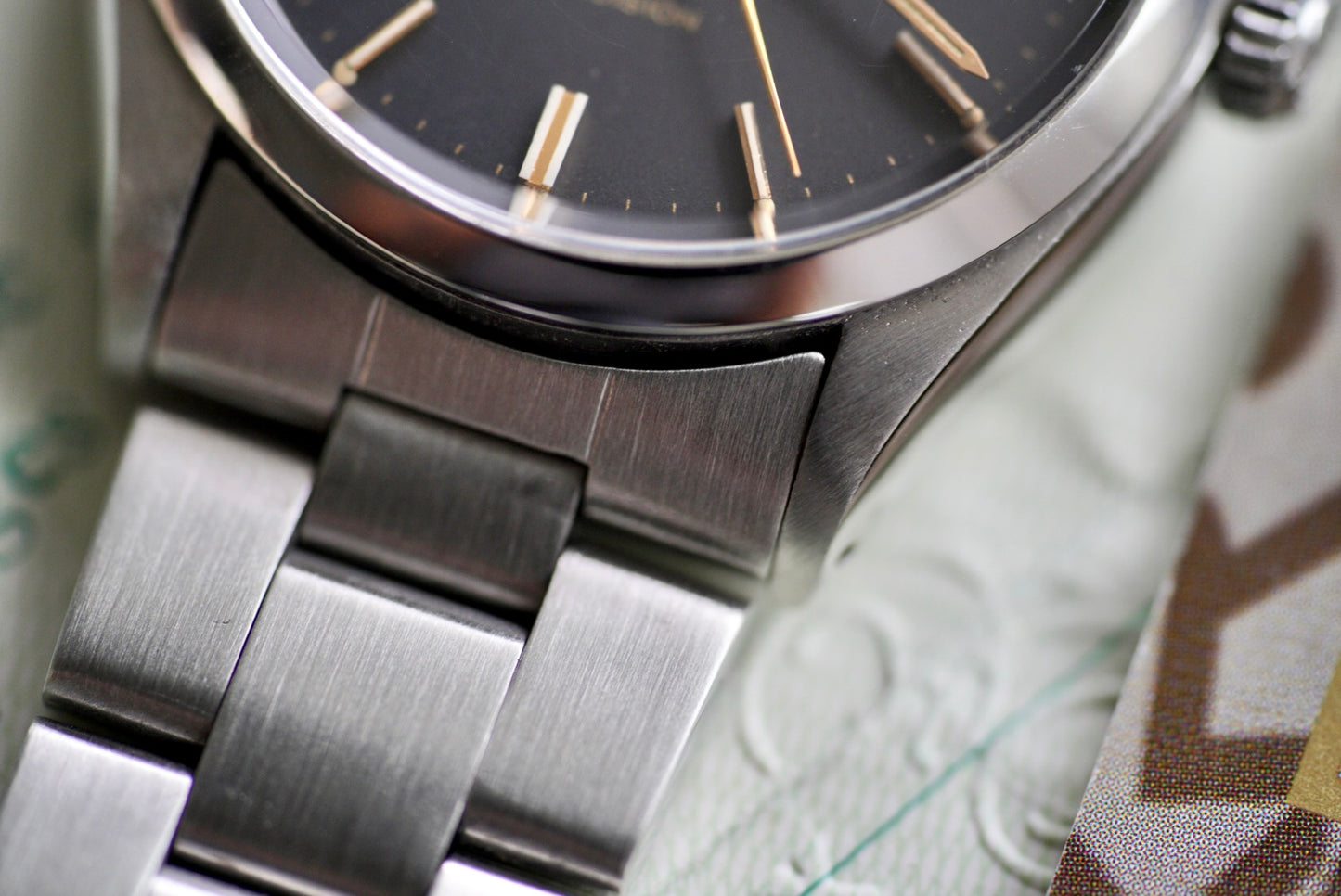 (5500) 1983 Rolex Air-King 34mm Black Dial Gold Markers