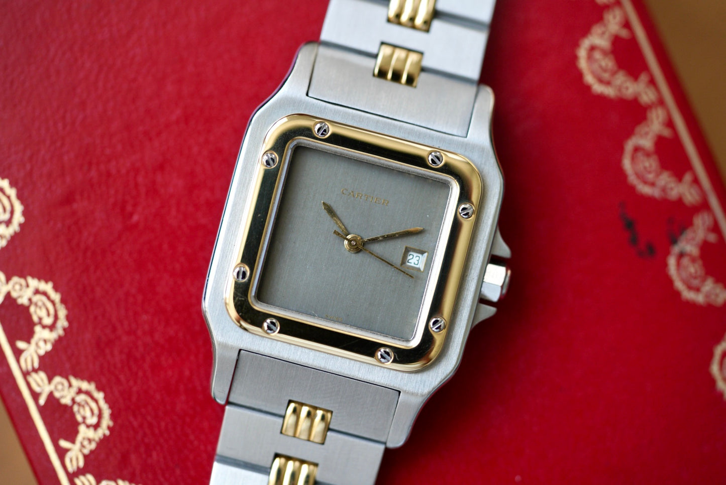 (2961) Cartier Santos Carrée Ghost Godron Bracelet 29x41mm