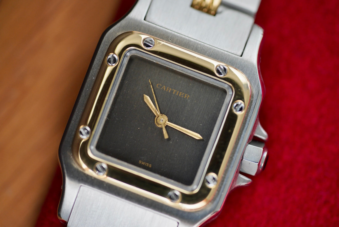 (0902) Cartier Santos Carrée 24mm Ghost Dial Godron