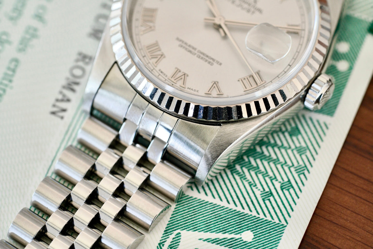 (16234) 1999 Rolex Datejust 36mm ‘Rhodium Roman’