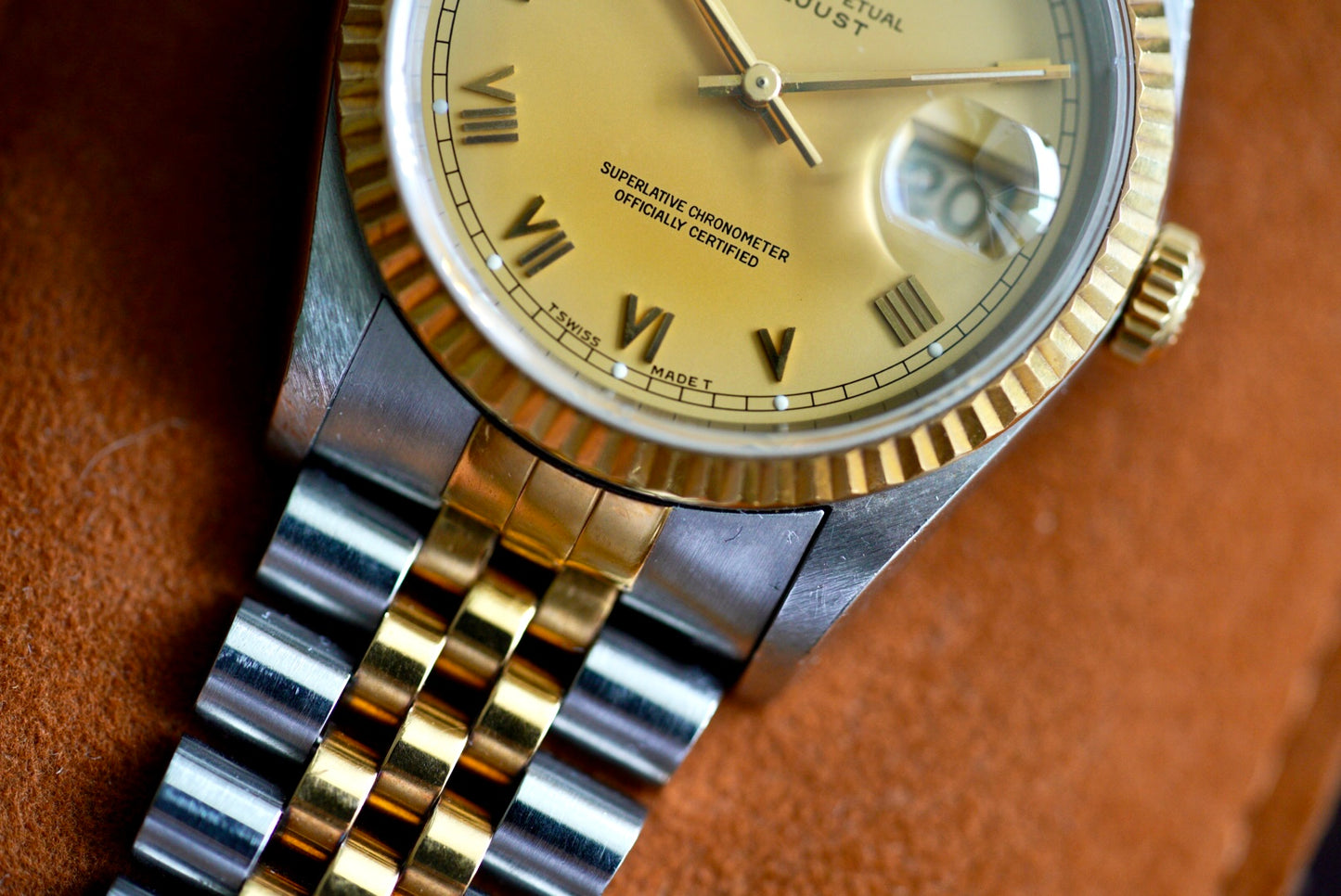(16233) 1991 Rolex Datejust Champagne Roman Dial 36mm