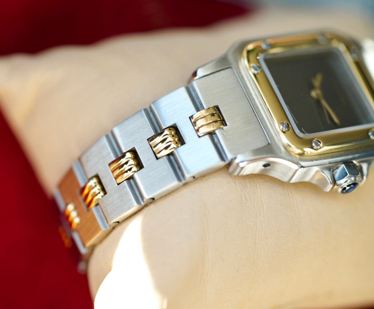 (0902) Cartier Santos Carrée 24mm Ghost Dial Godron