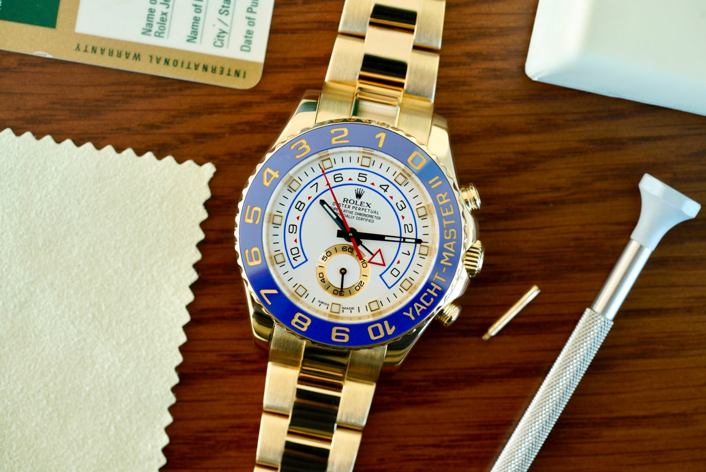 (116688) 2009 Rolex Yacht-Master II Yellow Gold White Index Dial 44mm