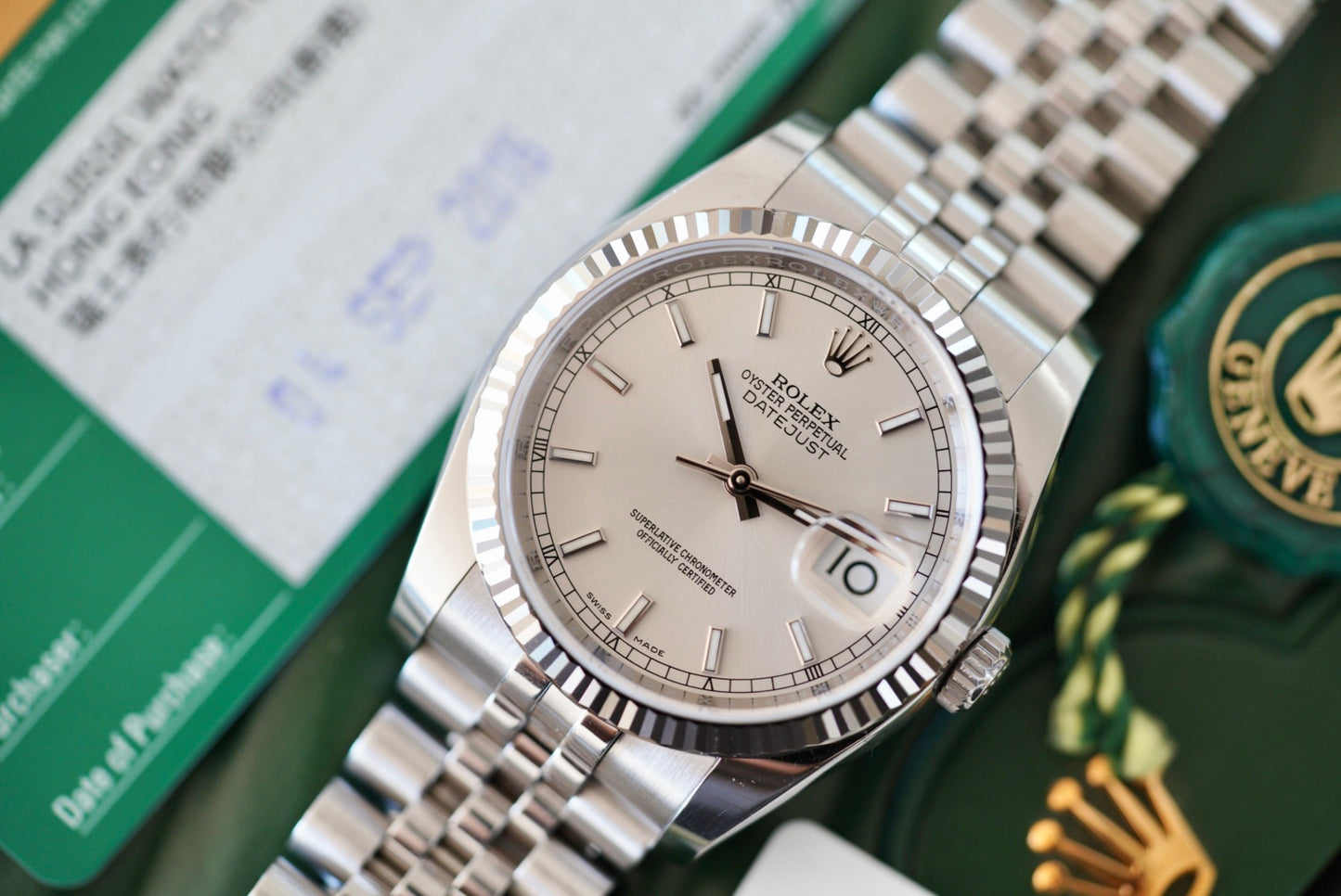 (116234) 2016 Rolex Datejust 36mm Silver Dial Hidden Clasp