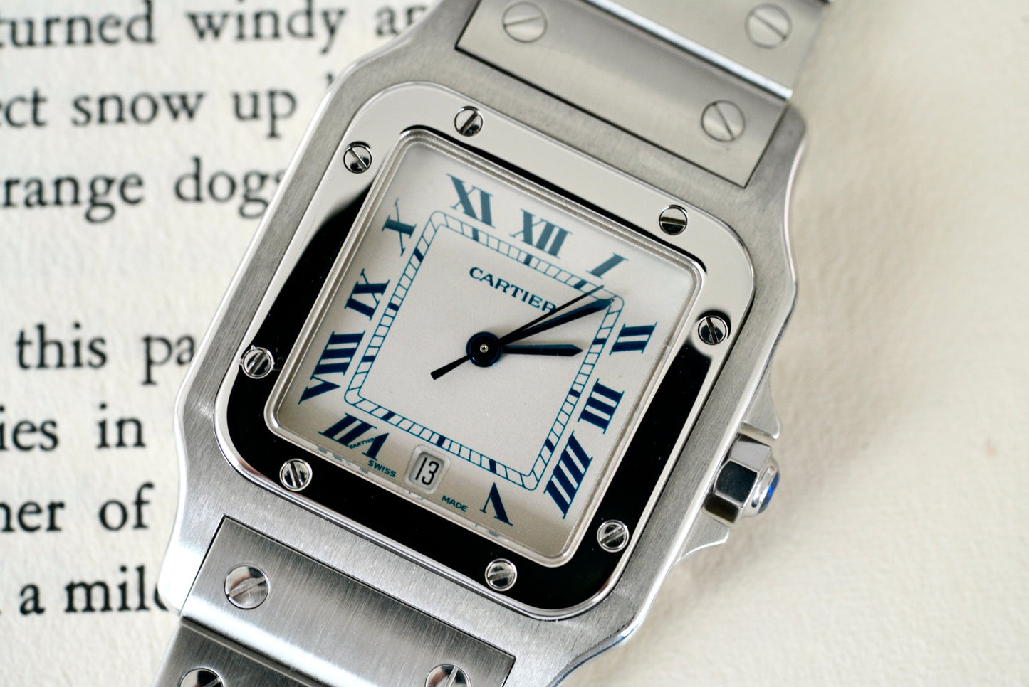 (1564) Cartier Santos Galbée ‘Cream Roman’ 29x41mm