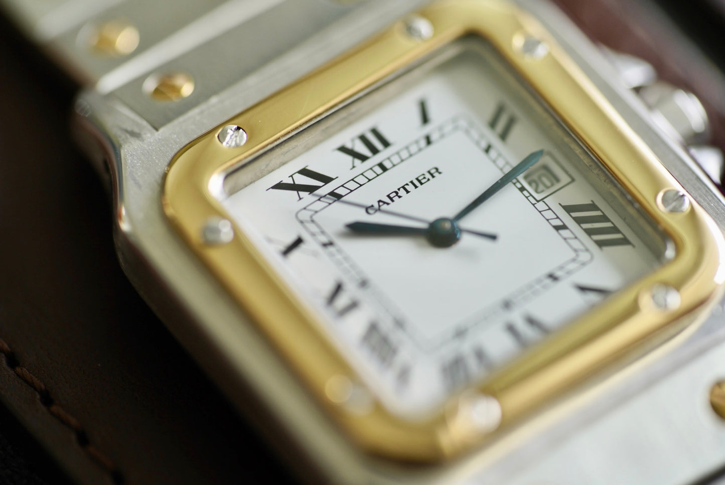 (2961) Cartier Santos Carrée White Spider Dial Large 29mm