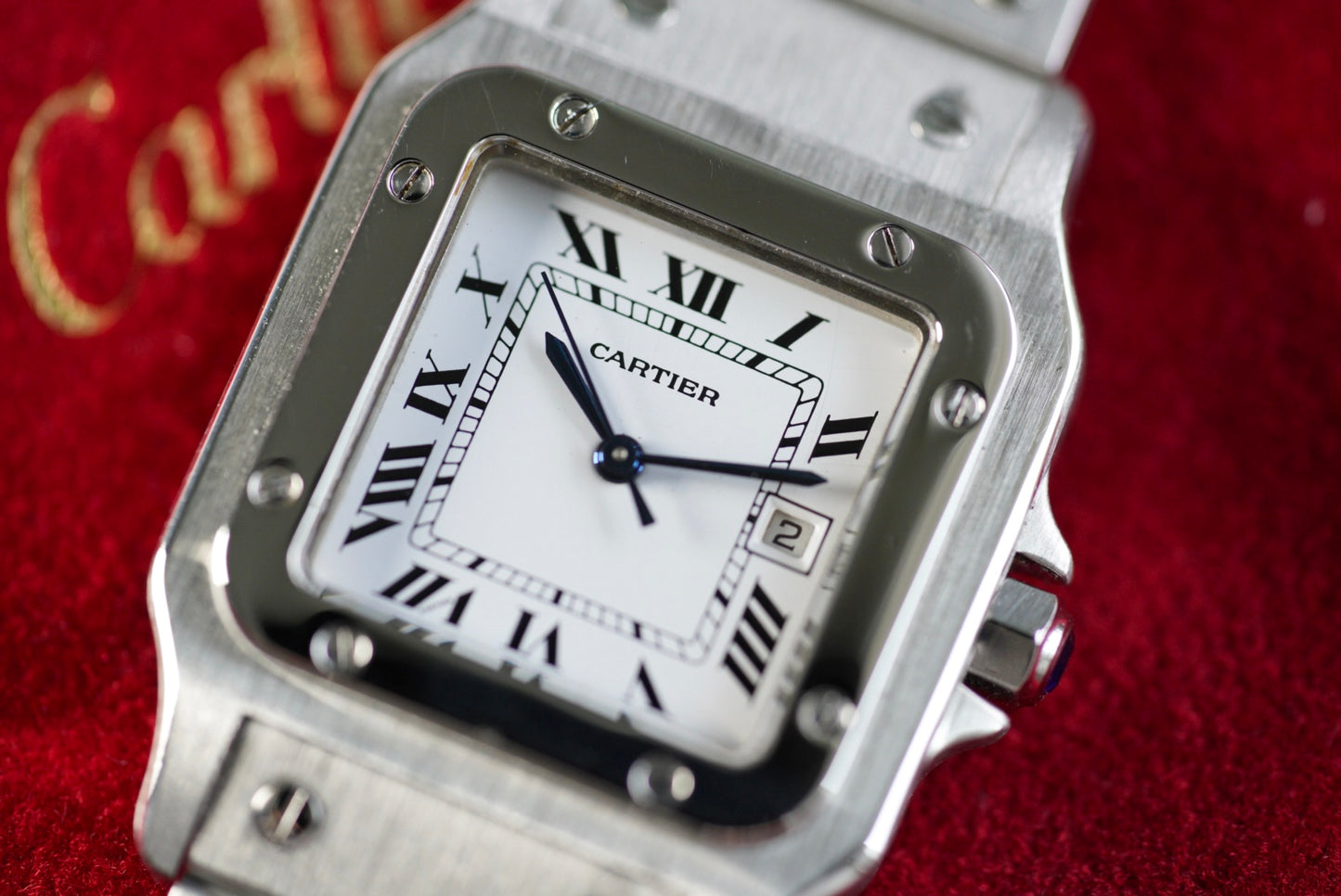 (2960) Cartier Santos Carrée White Dial Automatic 29x41mm