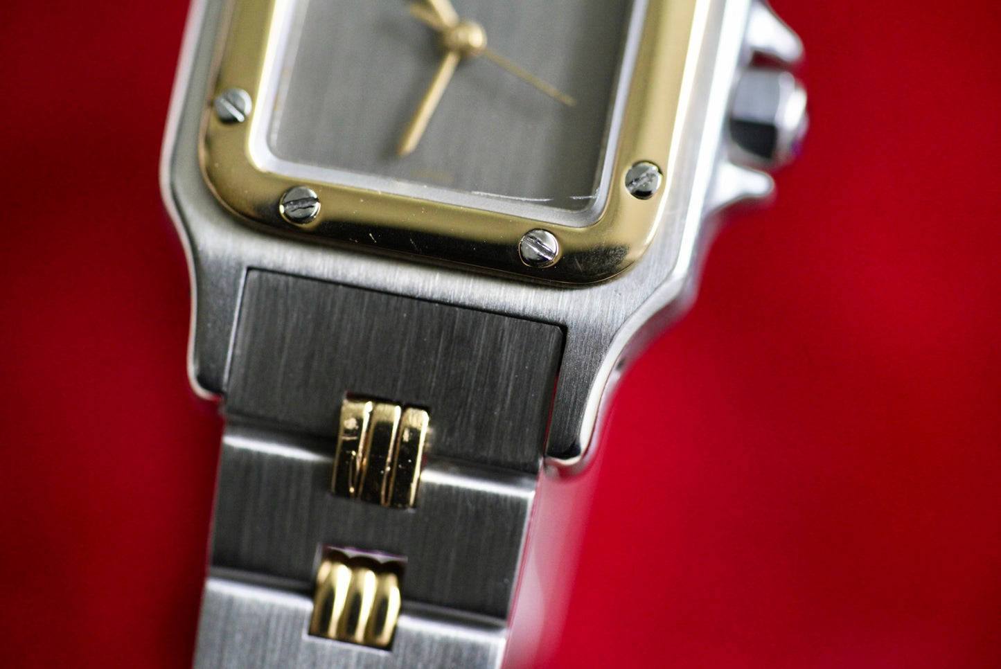 (0902) Cartier Santos Carrée 24mm Ghost Dial Godron