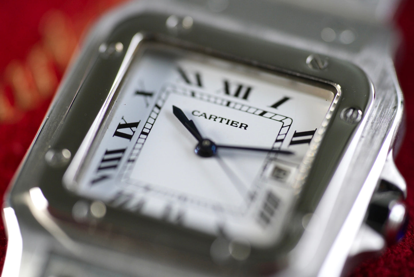 (2960) Cartier Santos Carrée White Dial Automatic 29x41mm