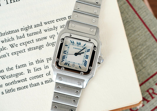 (1564) Cartier Santos Galbée ‘Cream Roman’ 29x41mm