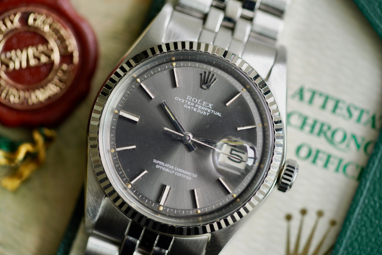 (1601) 1970 Rolex Datejust 36mm Grey Dial