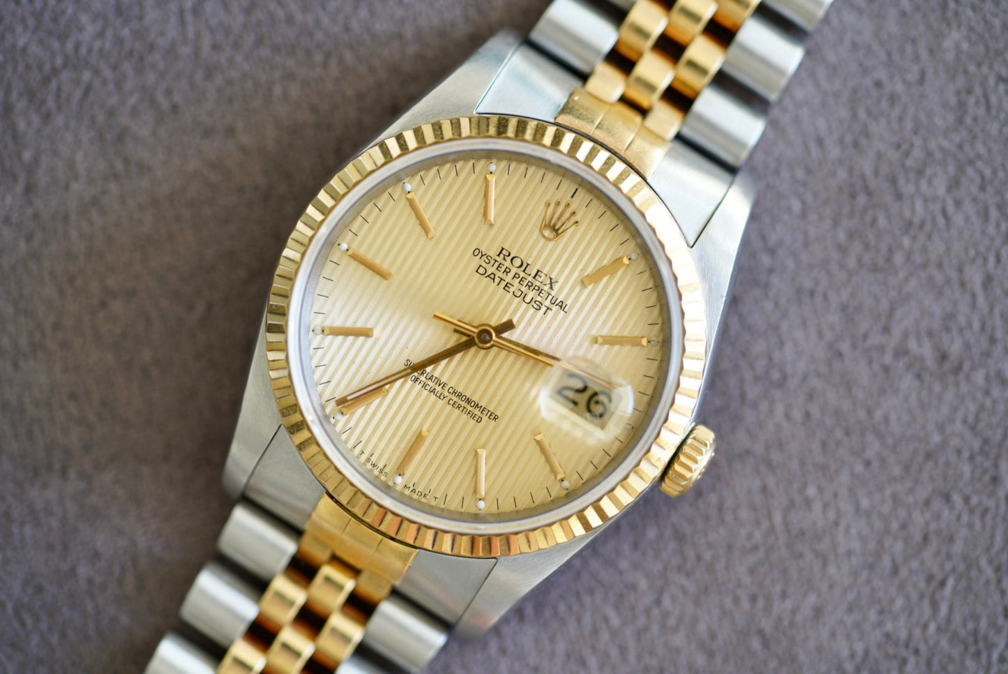(16233) 1989 Rolex Datejust 36mm “American Psycho” Tapestry Dial