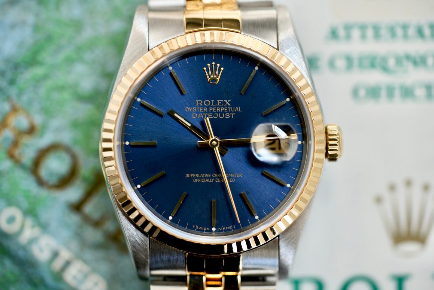(16233) 1993 Rolex Datejust 36mm Blue Dial