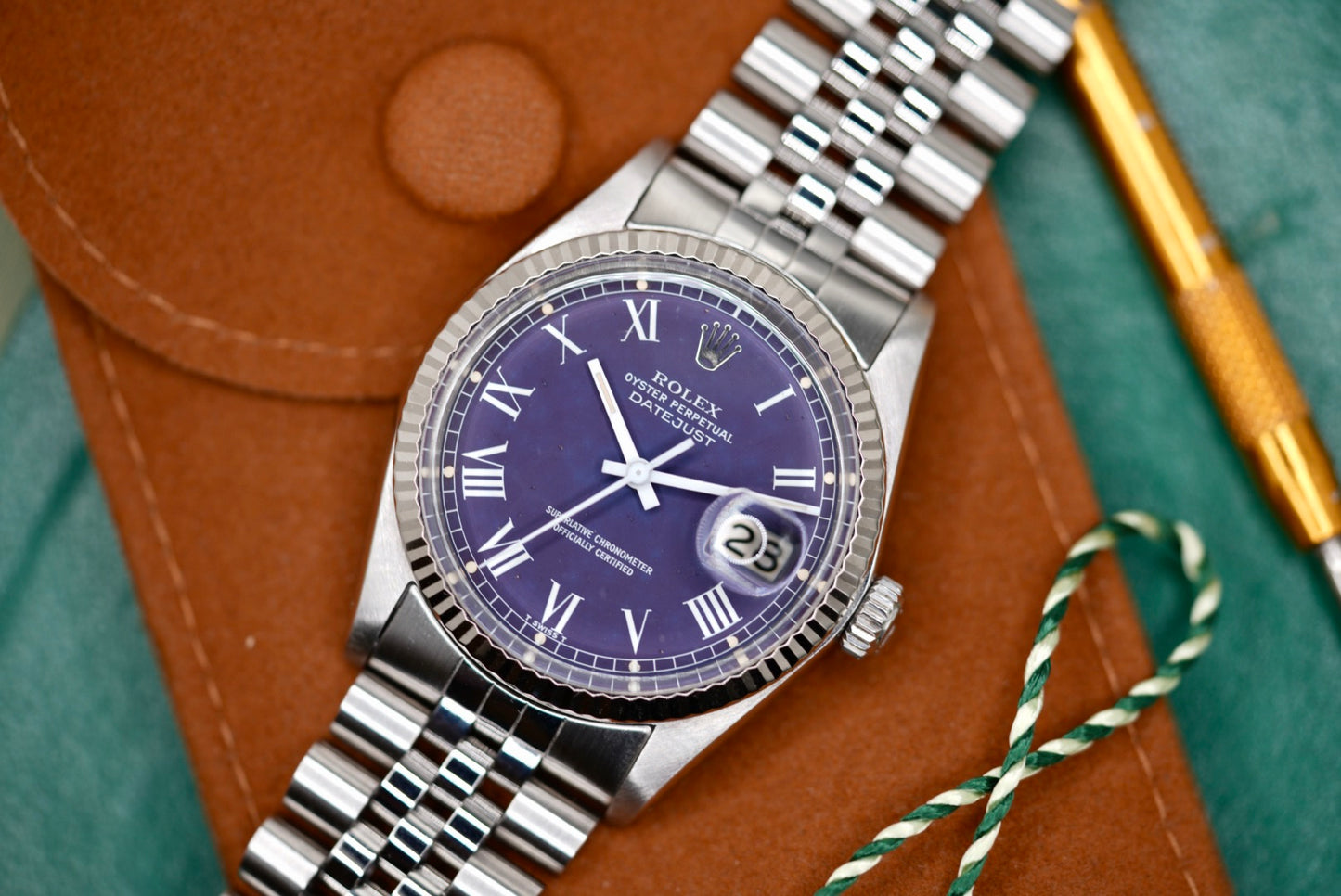(16014) 1977 Rolex Datejust 'Purple Buckley' Dial 36mm