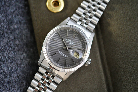 (16030) 1980 Rolex Datejust Grey Tapestry Dial 36mm