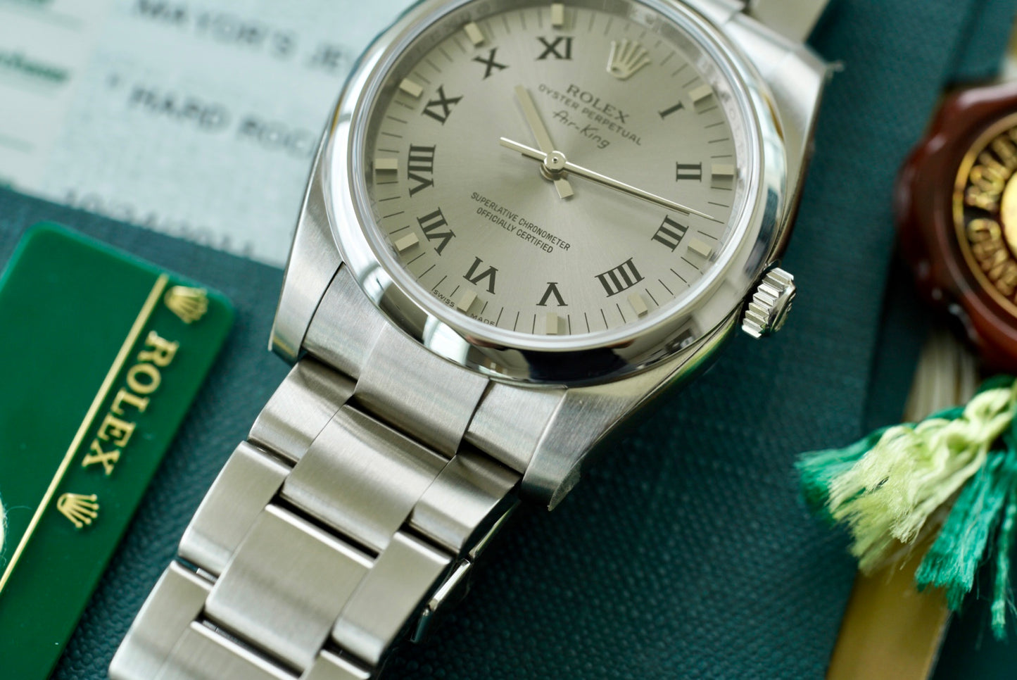 (114200) NOS 2011 Rolex Air-King 34mm ‘Hard Rock Cafe 10 Year Anniversary’ Caseback Engraving