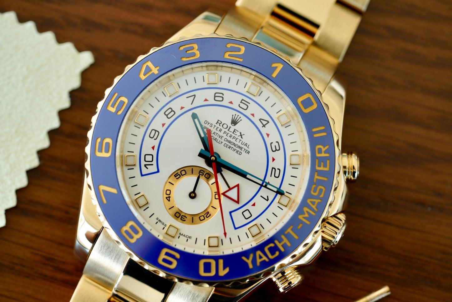 (116688) 2009 Rolex Yacht-Master II Yellow Gold White Index Dial 44mm