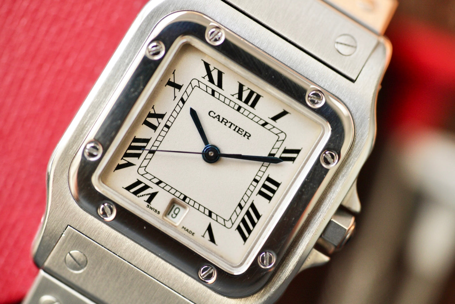 (987901) Cartier Santos Galbée Quartz White/Ivory
