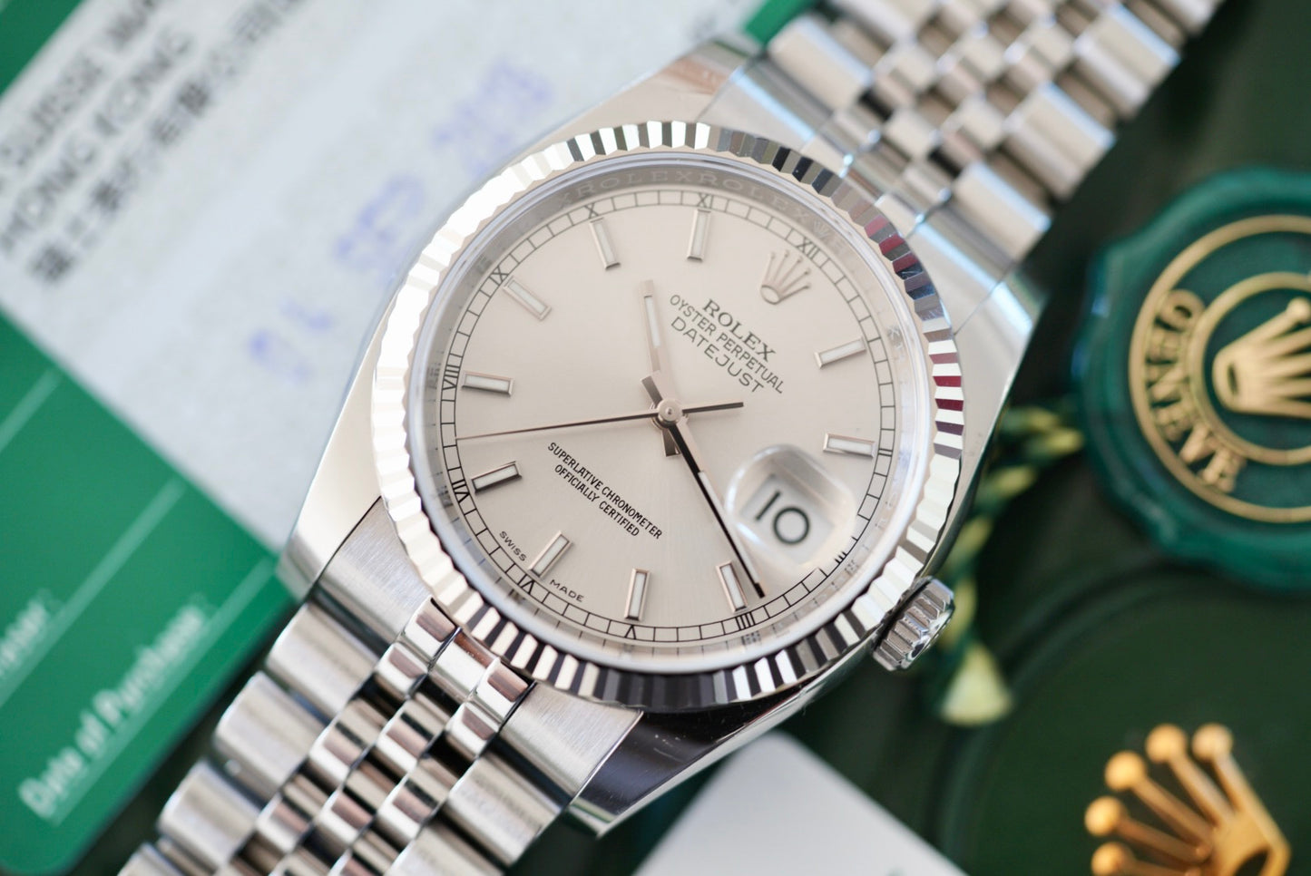 (116234) 2016 Rolex Datejust 36mm Silver Dial Hidden Clasp