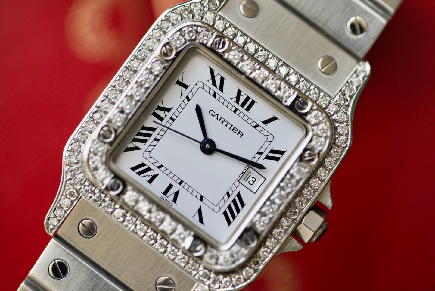 (2960) Cartier Santos Carrée White Dial Large