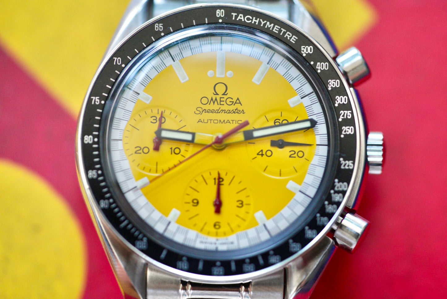 (3510.12) Omega Speedmaster Reduced 39mm Michael Schumacher 'Racing Yellow'
