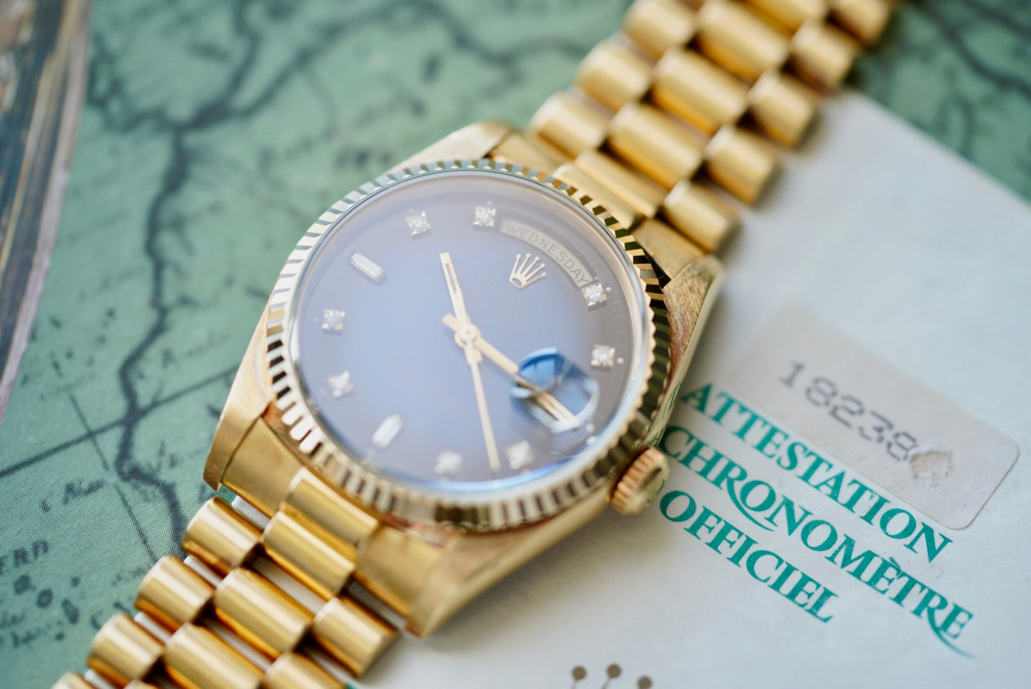 (18238) 1991 Rolex Day-Date “Blue Vignette”