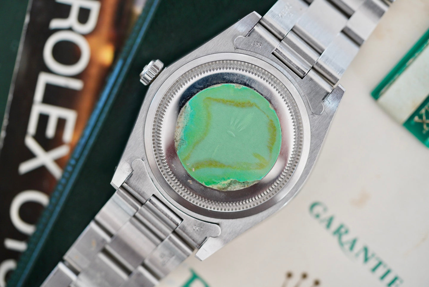 (6694) 1985 Rolex Oysterdate 34mm Black Dial Gold Markers